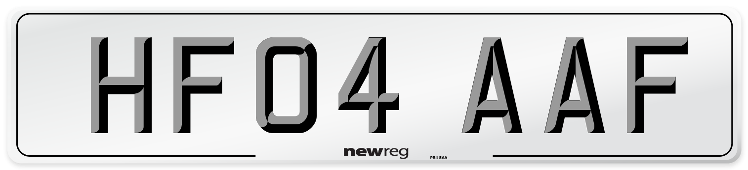 HF04 AAF Number Plate from New Reg